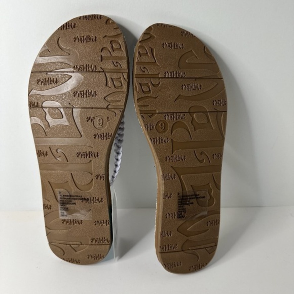 MAJ LOVE Women's Thong Sandals Size 9 Blue/ White Slip On Flats Thong Toes NWT - Picture 10 of 11